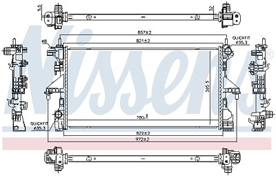 Nissens Kühler, Motorkühlung [Hersteller-Nr. 606538] für Citroën, Fiat von NISSENS