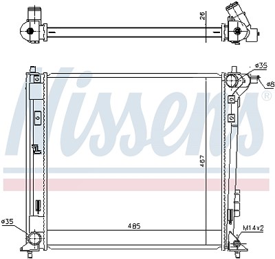 Nissens Kühler, Motorkühlung [Hersteller-Nr. 606605] für Hyundai, Kia von NISSENS