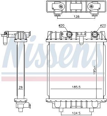 Nissens Kühler, Motorkühlung [Hersteller-Nr. 606644] für Skoda, VW von NISSENS