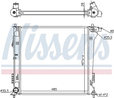 Nissens Kühler, Motorkühlung [Hersteller-Nr. 606671] für Hyundai von NISSENS