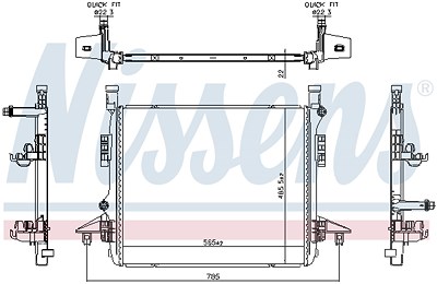 Nissens Kühler, Motorkühlung [Hersteller-Nr. 606780] für Audi, Cupra, Skoda, VW von NISSENS