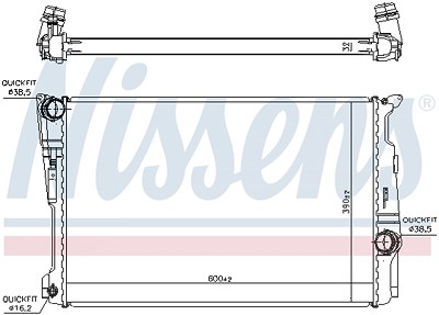 Nissens Kühler, Motorkühlung [Hersteller-Nr. 60809] für BMW von NISSENS