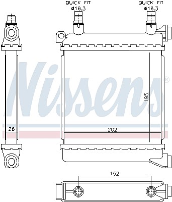 Nissens Kühler, Motorkühlung [Hersteller-Nr. 60862] für BMW, Mini von NISSENS