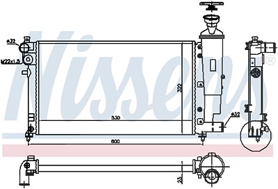 Nissens Kühler, Motorkühlung [Hersteller-Nr. 61276] für Citroën, Peugeot von NISSENS