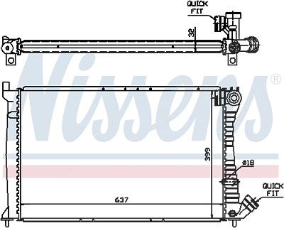 Nissens Kühler, Motorkühlung [Hersteller-Nr. 61349A] für Citroën, Peugeot von NISSENS