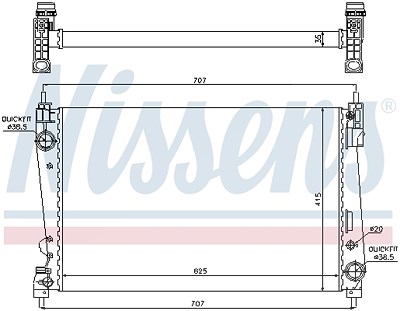 Nissens Kühler, Motorkühlung [Hersteller-Nr. 61916] für Abarth, Alfa Romeo, Fiat, Lancia, Opel von NISSENS