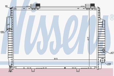 Nissens Kühler, Motorkühlung [Hersteller-Nr. 62616] für Mercedes-Benz, Chrysler von NISSENS