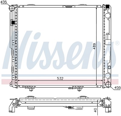 Nissens Kühler, Motorkühlung [Hersteller-Nr. 62697A] für Mercedes-Benz von NISSENS