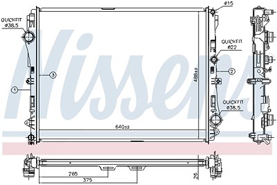 Nissens Kühler, Motorkühlung [Hersteller-Nr. 627023] für Mercedes-Benz von NISSENS