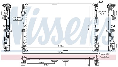 Nissens Kühler, Motorkühlung [Hersteller-Nr. 627029] für Mercedes-Benz von NISSENS