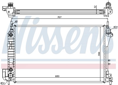 Nissens Kühler, Motorkühlung [Hersteller-Nr. 63023A] für Saab, Opel, Fiat, Cadillac von NISSENS