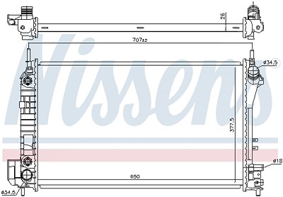 Nissens Kühler, Motorkühlung [Hersteller-Nr. 630703] für Cadillac, Opel, Saab von NISSENS