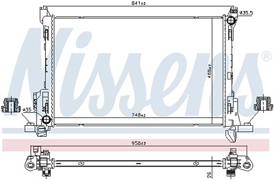 Nissens Kühler, Motorkühlung [Hersteller-Nr. 630793] für Fiat, Nissan, Opel, Renault von NISSENS