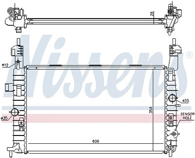 Nissens Kühler, Motorkühlung [Hersteller-Nr. 63096] für Opel von NISSENS