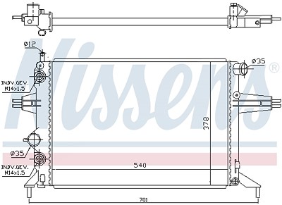 Nissens Kühler, Motorkühlung [Hersteller-Nr. 63248A] für Opel von NISSENS