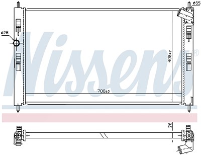 Nissens Kühler, Motorkühlung [Hersteller-Nr. 636034] für Citroën, Mitsubishi, Peugeot von NISSENS