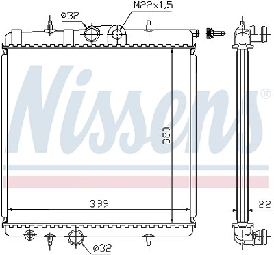 Nissens Kühler, Motorkühlung [Hersteller-Nr. 63708A] für Peugeot von NISSENS