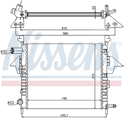 Nissens Kühler, Motorkühlung [Hersteller-Nr. 63856] für Renault von NISSENS