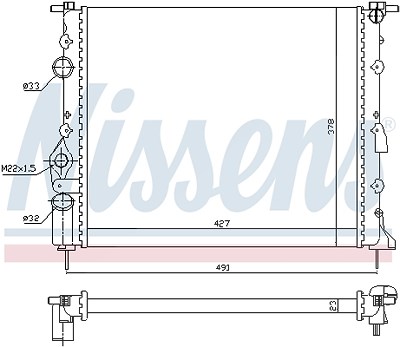 Nissens Kühler, Motorkühlung [Hersteller-Nr. 639371] für Dacia, Nissan, Renault von NISSENS