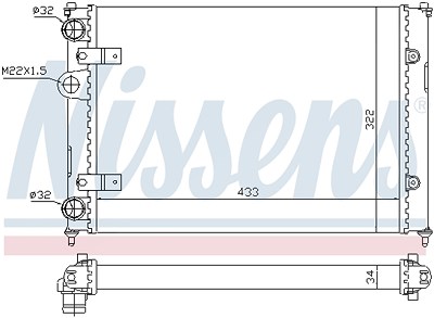 Nissens Kühler, Motorkühlung [Hersteller-Nr. 639981] für Seat, VW von NISSENS