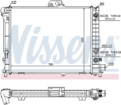 Nissens Kühler, Motorkühlung [Hersteller-Nr. 64033A] für Saab von NISSENS