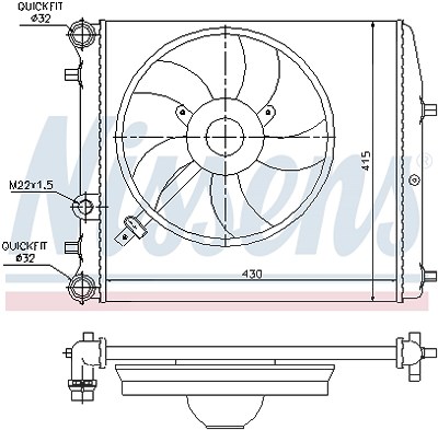 Nissens Kühler, Motorkühlung [Hersteller-Nr. 64103] für Seat, Skoda, VW von NISSENS