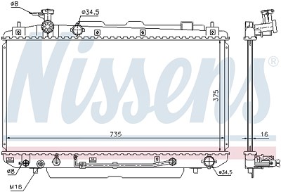 Nissens Kühler, Motorkühlung [Hersteller-Nr. 646852] für Toyota von NISSENS