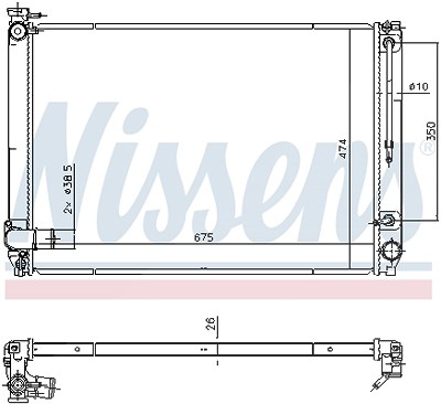 Nissens Kühler, Motorkühlung [Hersteller-Nr. 646887] für Lexus von NISSENS