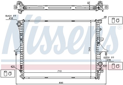 Nissens Kühler, Motorkühlung [Hersteller-Nr. 65276A] für Porsche, Audi, VW von NISSENS