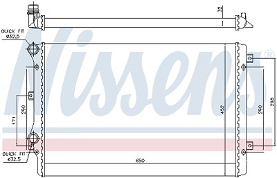 Nissens Kühler, Motorkühlung [Hersteller-Nr. 65279A] für Audi, Seat, Skoda, VW von NISSENS