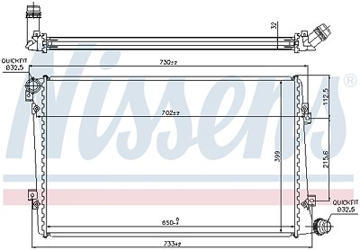 Nissens Kühler, Motorkühlung [Hersteller-Nr. 65292] für Audi, Seat, Skoda, VW von NISSENS