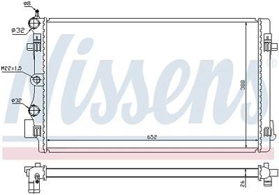 Nissens Kühler, Motorkühlung [Hersteller-Nr. 65293] für Audi, Seat, Skoda, VW von NISSENS