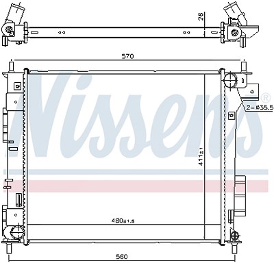 Nissens Kühler, Motorkühlung [Hersteller-Nr. 666204] für Kia von NISSENS