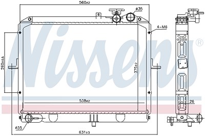 Nissens Kühler, Motorkühlung [Hersteller-Nr. 66645] für Kia von NISSENS