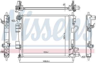 Nissens Kühler, Motorkühlung [Hersteller-Nr. 675025] für Hyundai von NISSENS