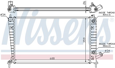 Nissens Kühler, Motorkühlung [Hersteller-Nr. 68001A] für Saab von NISSENS