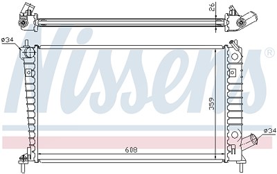 Nissens Kühler, Motorkühlung [Hersteller-Nr. 68004A] für Saab von NISSENS