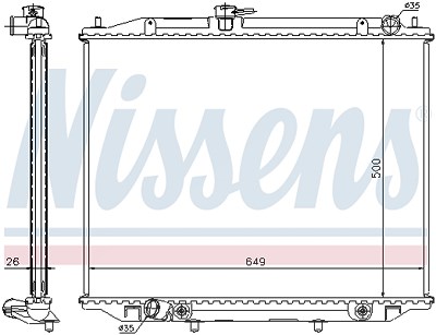 Nissens Kühler, Motorkühlung [Hersteller-Nr. 68707A] für Nissan von NISSENS