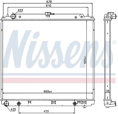 Nissens Kühler, Motorkühlung [Hersteller-Nr. 68717] für Nissan von NISSENS