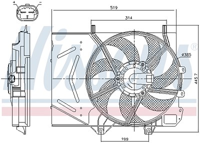 Nissens Lüfter, Motorkühlung [Hersteller-Nr. 85986] für Citroën, Ds, Opel, Peugeot von NISSENS