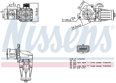 Nissens AGR-Ventil [Hersteller-Nr. 98376] für Citroën, Ds, Fiat, Ford, Mitsubishi, Peugeot, Volvo von NISSENS