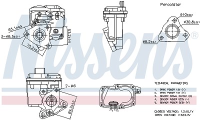 Nissens AGR-Ventil [Hersteller-Nr. 98402] für Dacia, Infiniti, Mercedes-Benz, Nissan, Renault von NISSENS