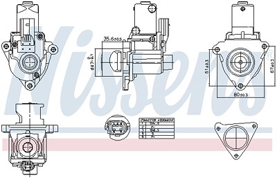 Nissens AGR-Ventil [Hersteller-Nr. 98510] für Hyundai, Kia von NISSENS