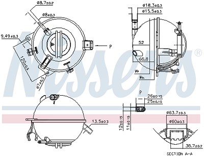 Nissens Ausgleichsbehälter, Kühlmittel [Hersteller-Nr. 996116] für Audi, Seat, Skoda, VW von NISSENS