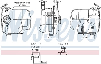 Nissens Ausgleichsbehälter, Kühlmittel [Hersteller-Nr. 996224] für Audi, Chevrolet, Opel von NISSENS