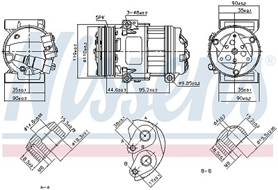 Nissens Kompressor, Klimaanlage [Hersteller-Nr. 890055] für Alfa Romeo von NISSENS