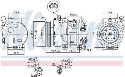 Nissens Kompressor, Klimaanlage [Hersteller-Nr. 890230] für Hyundai von NISSENS