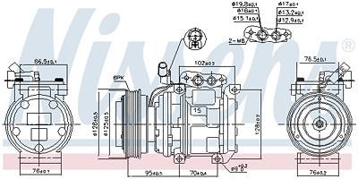 Nissens Kompressor, Klimaanlage [Hersteller-Nr. 890233] für Kia von NISSENS