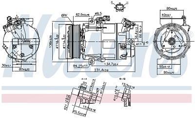 Nissens Kompressor, Klimaanlage [Hersteller-Nr. 890297] für Nissan von NISSENS