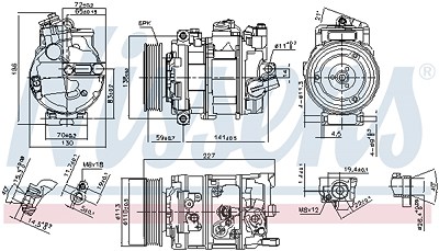 Nissens Kompressor, Klimaanlage [Hersteller-Nr. 890337] für VW von NISSENS